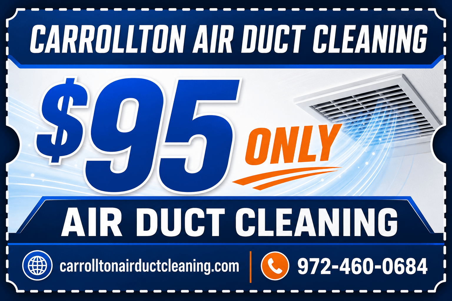 $95 only carrollton Air vent cleaning coupon